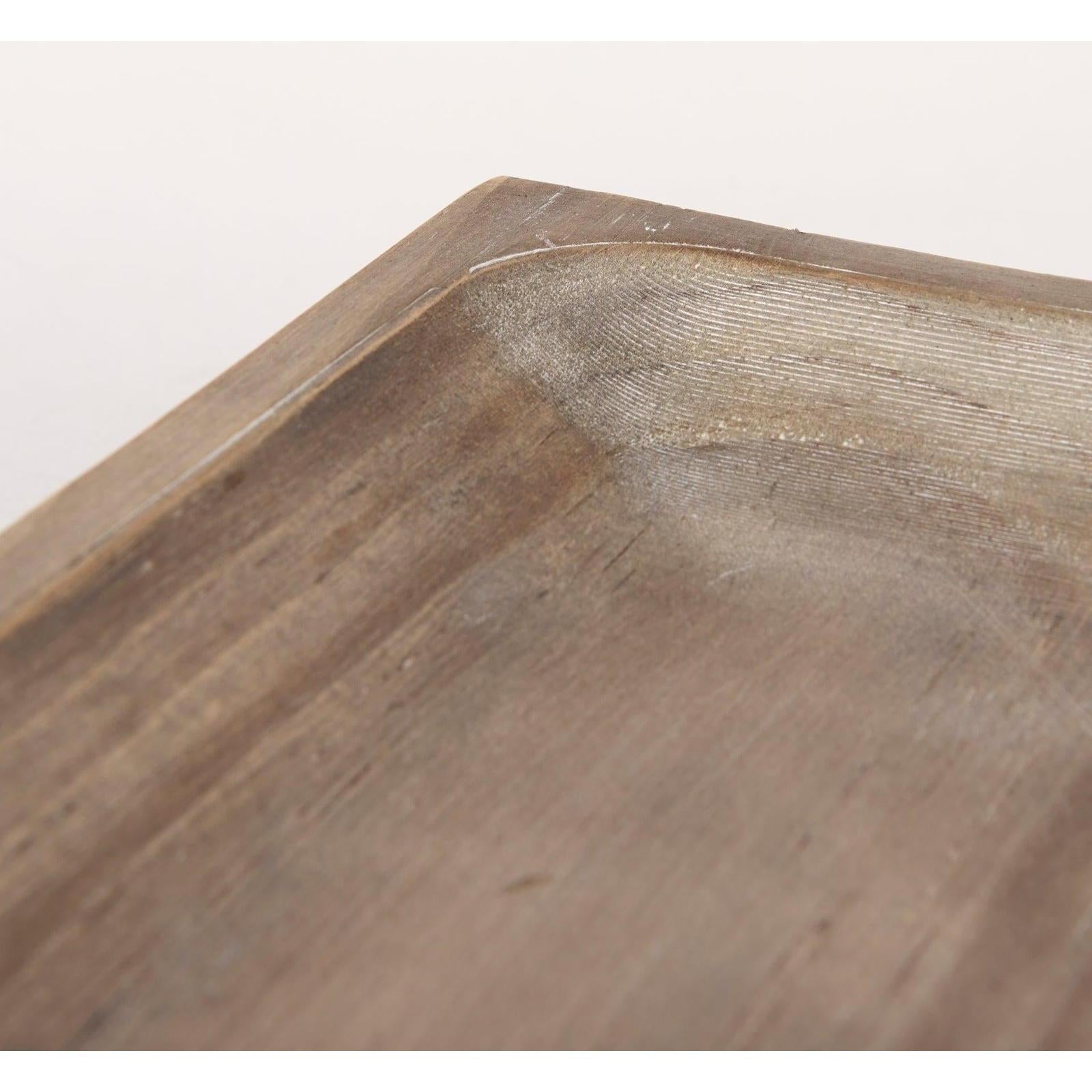 Mercana Carver White Washed Wood Trays- Set of 2