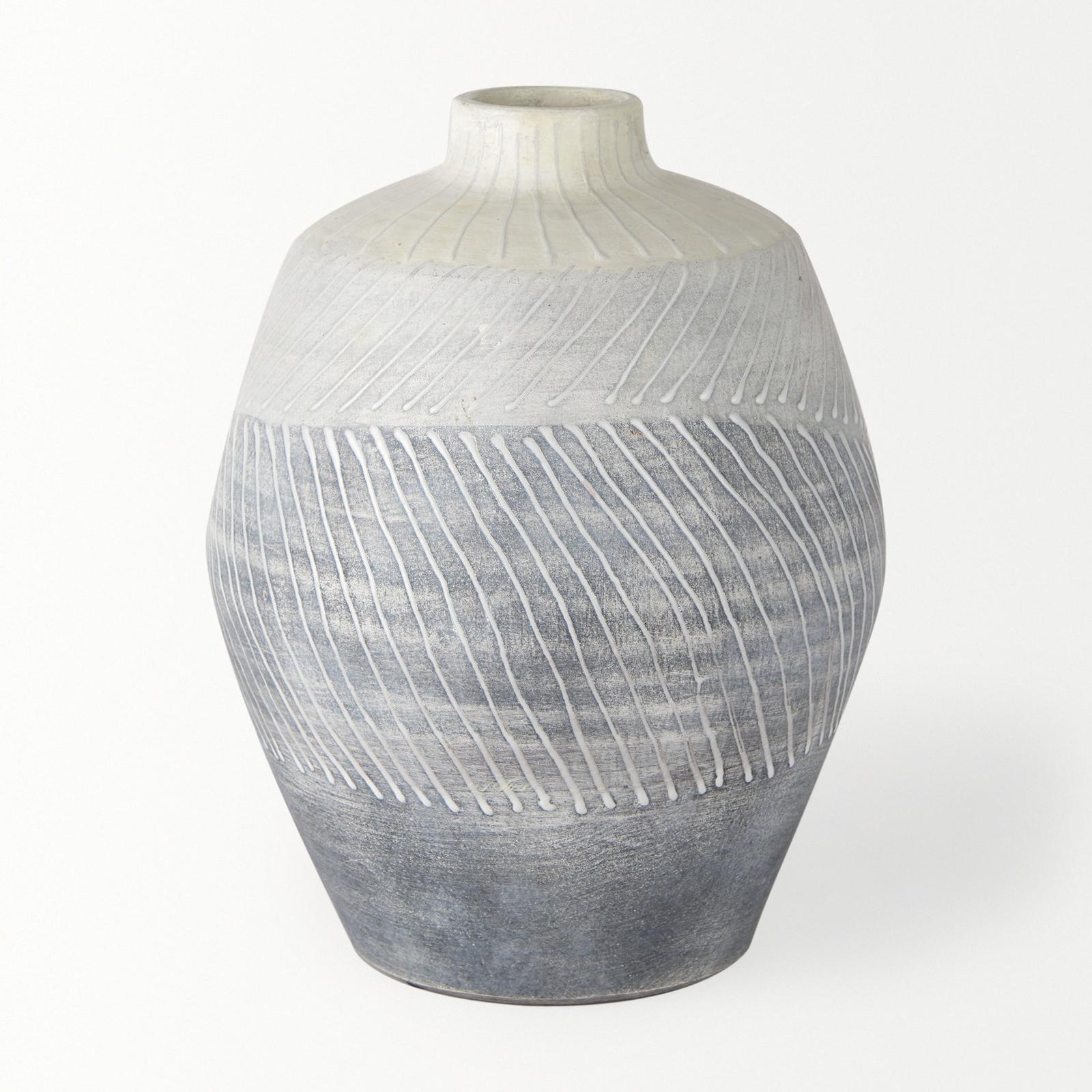Mercana Blume Off-White w/ Gray Textured Vase