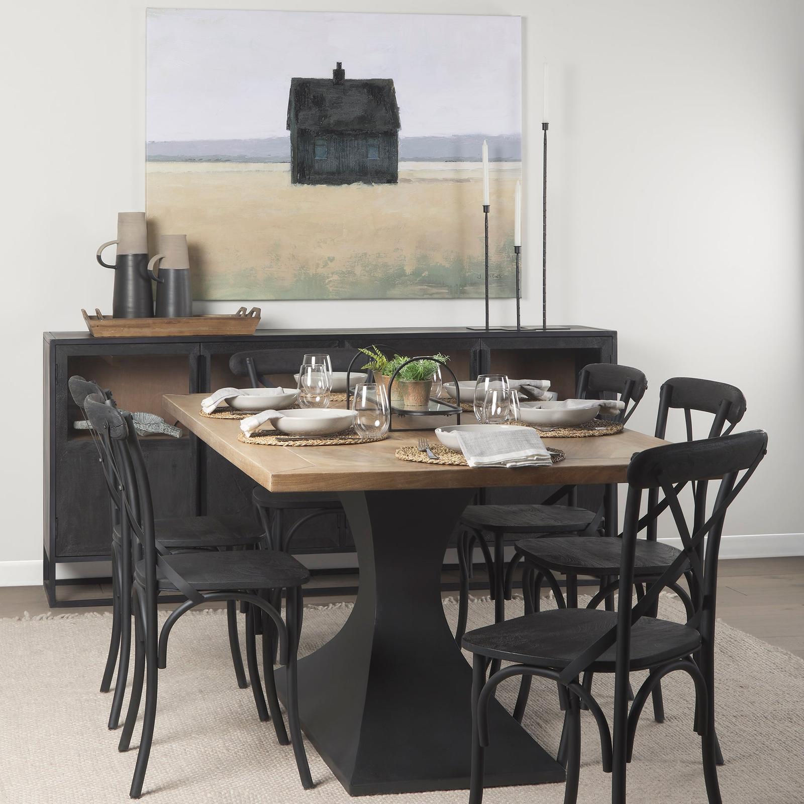 Mercana Evianna Mirrored W/Black Metal Frame Tray