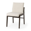 Mercana Tahoe Cream Fabric and Black-Brown Wood Dining Chair