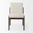 Mercana Tahoe Cream Fabric and Black-Brown Wood Dining Chair