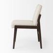 Mercana Tahoe Cream Fabric and Black-Brown Wood Dining Chair