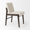 Mercana Tahoe Cream Fabric and Black-Brown Wood Dining Chair