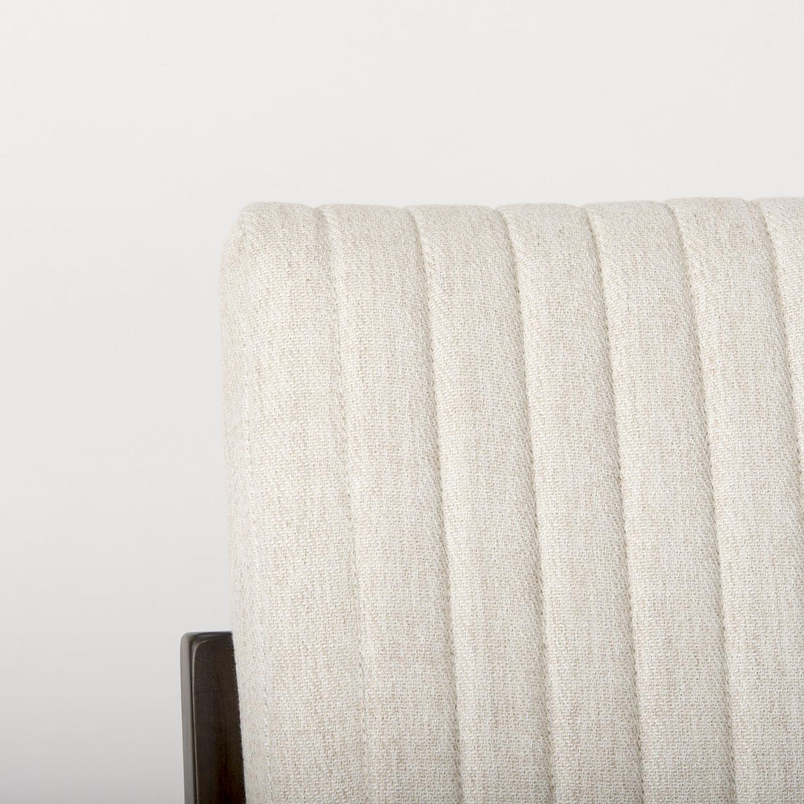 Mercana Tahoe Cream Fabric and Black-Brown Wood Dining Chair