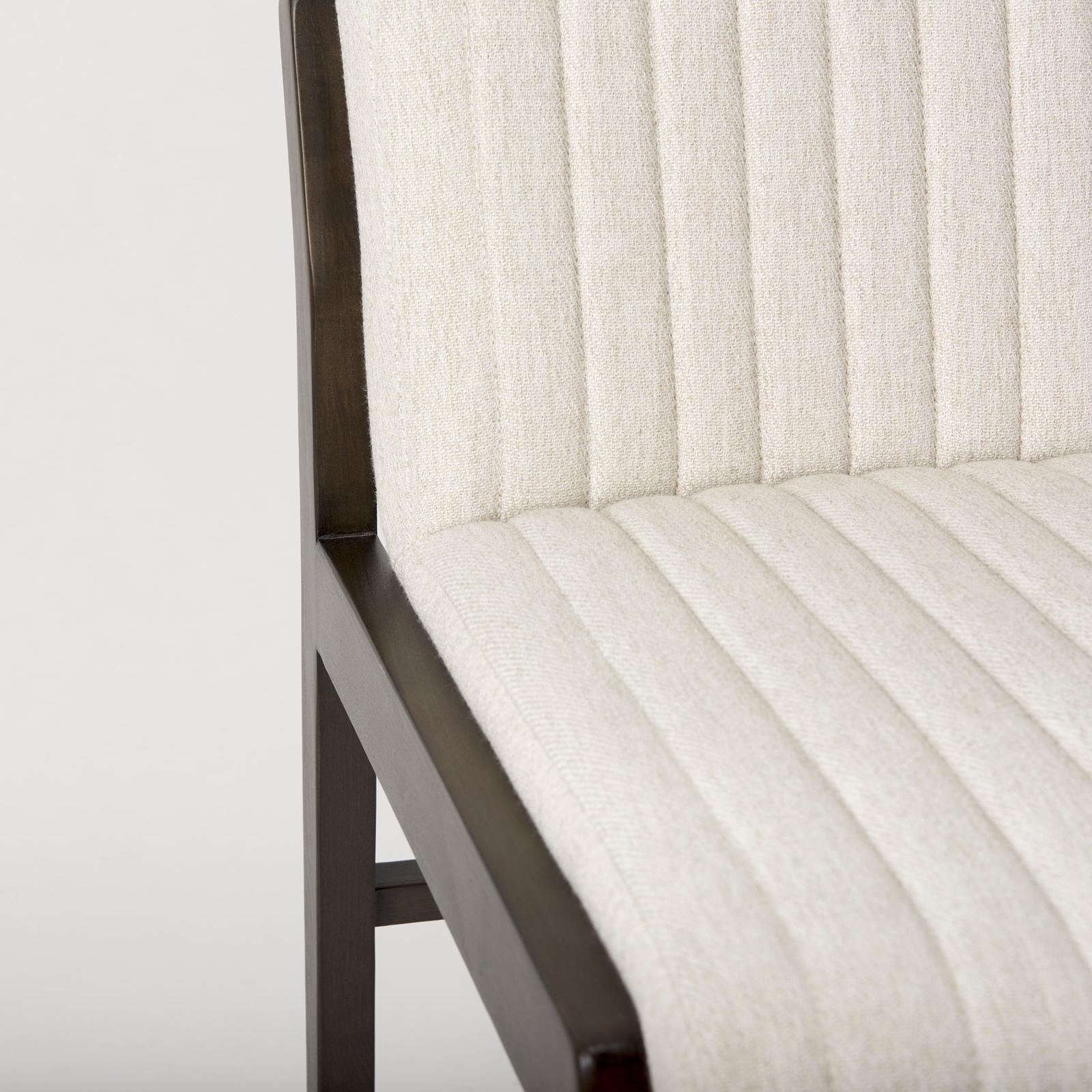 Mercana Tahoe Cream Fabric and Black-Brown Wood Dining Chair