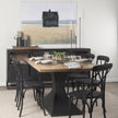 Mercana Maxton Light Brown Wood w/ Dark Gunmetal Iron Metal Dining Table