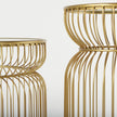 Mercana Shani Round Metal w/ Glass Accent Tables- Set of 2 Clearance