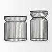 Mercana Shani Round Metal w/ Glass Accent Tables- Set of 2 Clearance