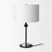 Mercana Sarah Arched Black Metal W/Marble Cube and White Shade Table Lamp Clearance