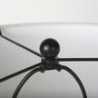 Mercana Sarah Arched Black Metal W/Marble Cube and White Shade Table Lamp Clearance