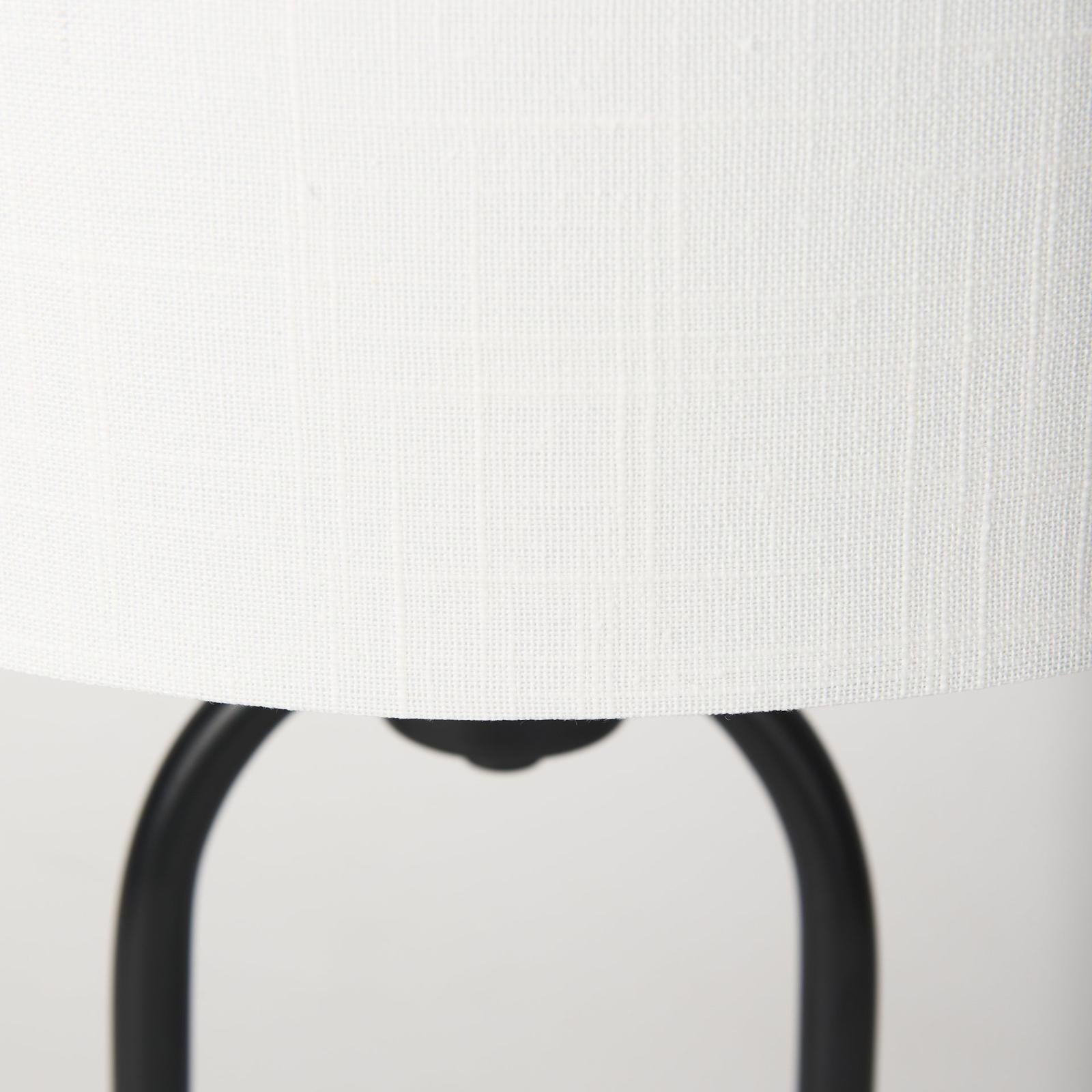 Mercana Sarah Arched Black Metal W/Marble Cube and White Shade Table Lamp Clearance