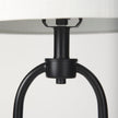 Mercana Sarah Arched Black Metal W/Marble Cube and White Shade Table Lamp Clearance