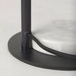 Mercana Sarah Arched Black Metal W/Marble Cube and White Shade Table Lamp Clearance