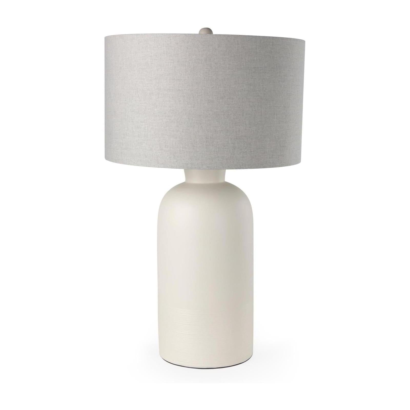 Mercana Cato Cream Base W/White Shade Table Lamp Clearance