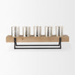 Mercana Benk Wood and Black Metal Five Cup Candle Holder Clearance