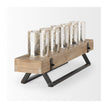 Mercana Benk Wood and Black Metal Five Cup Candle Holder Clearance