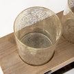 Mercana Benk Wood and Black Metal Five Cup Candle Holder Clearance