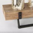 Mercana Benk Wood and Black Metal Five Cup Candle Holder Clearance