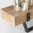 Mercana Benk Wood and Black Metal Five Cup Candle Holder Clearance