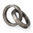 Mercana Rafiki Two Blackened Hammered Finish Metal Conjoined Circles