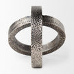 Mercana Rafiki Two Blackened Hammered Finish Metal Conjoined Circles
