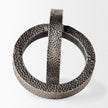 Mercana Rafiki Two Blackened Hammered Finish Metal Conjoined Circles