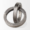 Mercana Rafiki Two Blackened Hammered Finish Metal Conjoined Circles