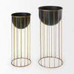 Mercana Danica Matte Black Metal Plant Stands - Set of 2 Clearance