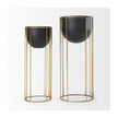 Mercana Danica Matte Black Metal Plant Stands - Set of 2 Clearance
