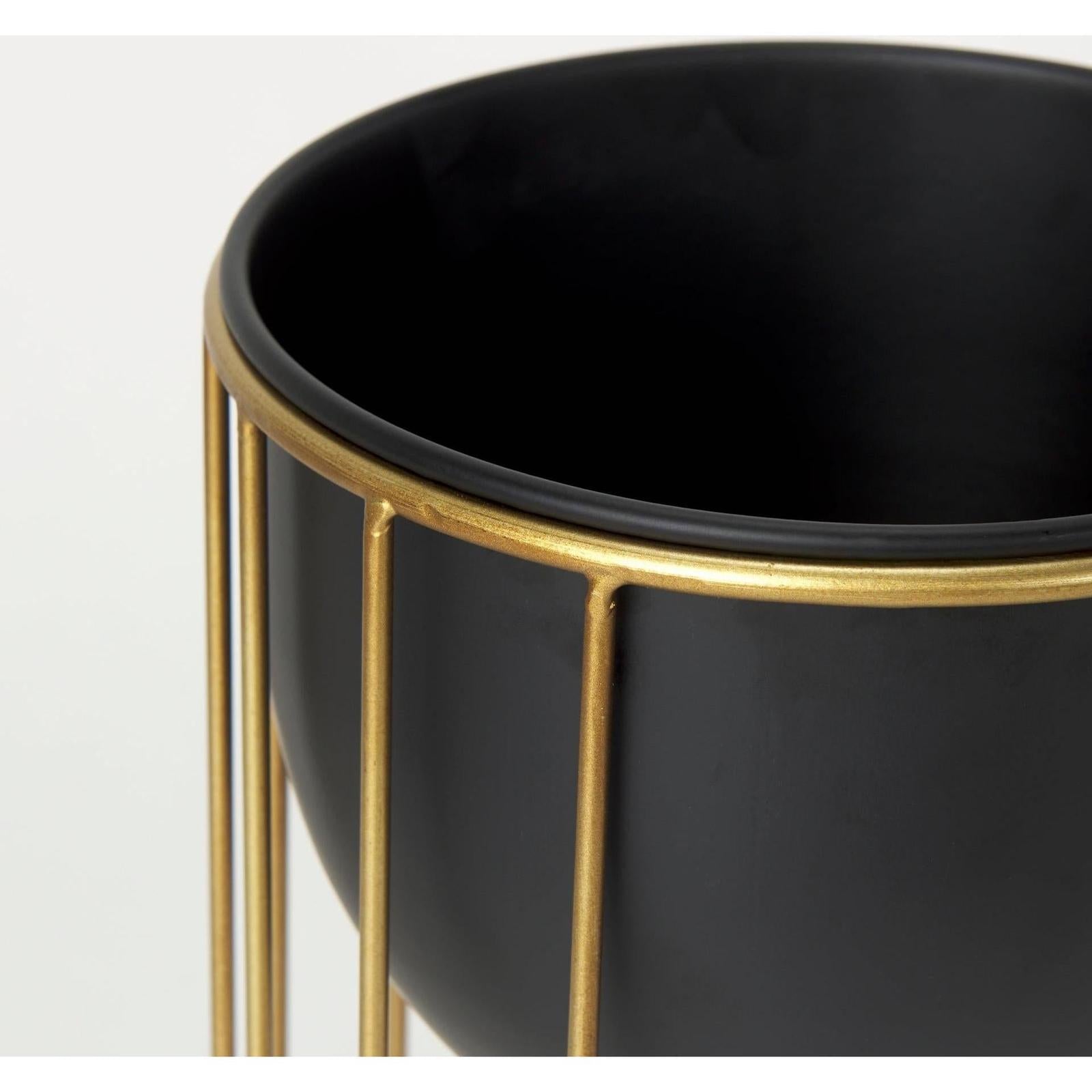 Mercana Danica Matte Black Metal Plant Stands - Set of 2 Clearance