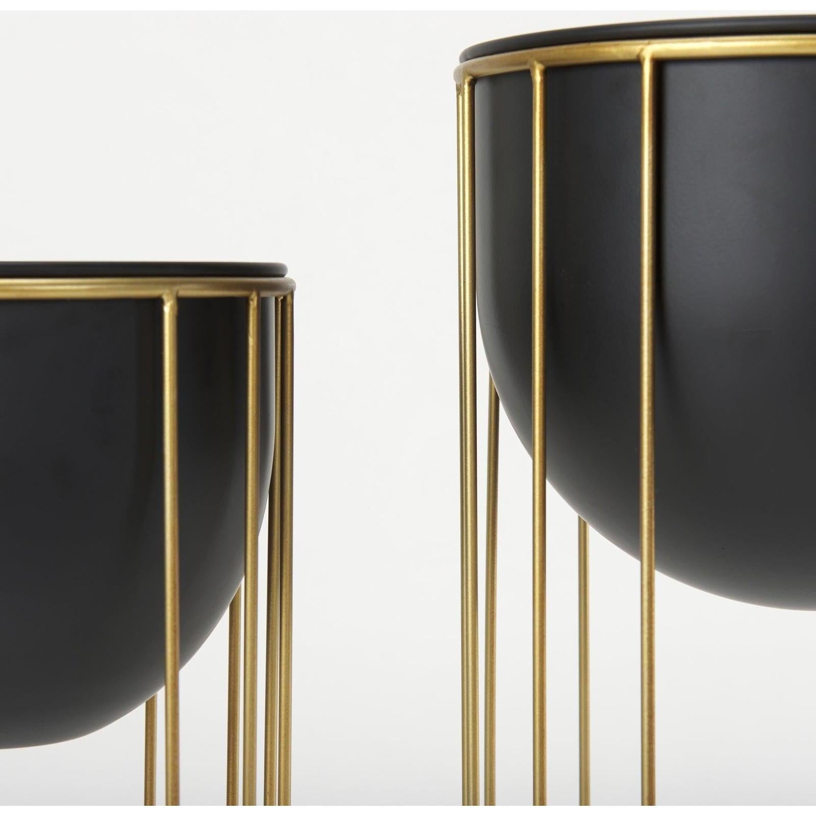 Mercana Danica Matte Black Metal Plant Stands - Set of 2 Clearance