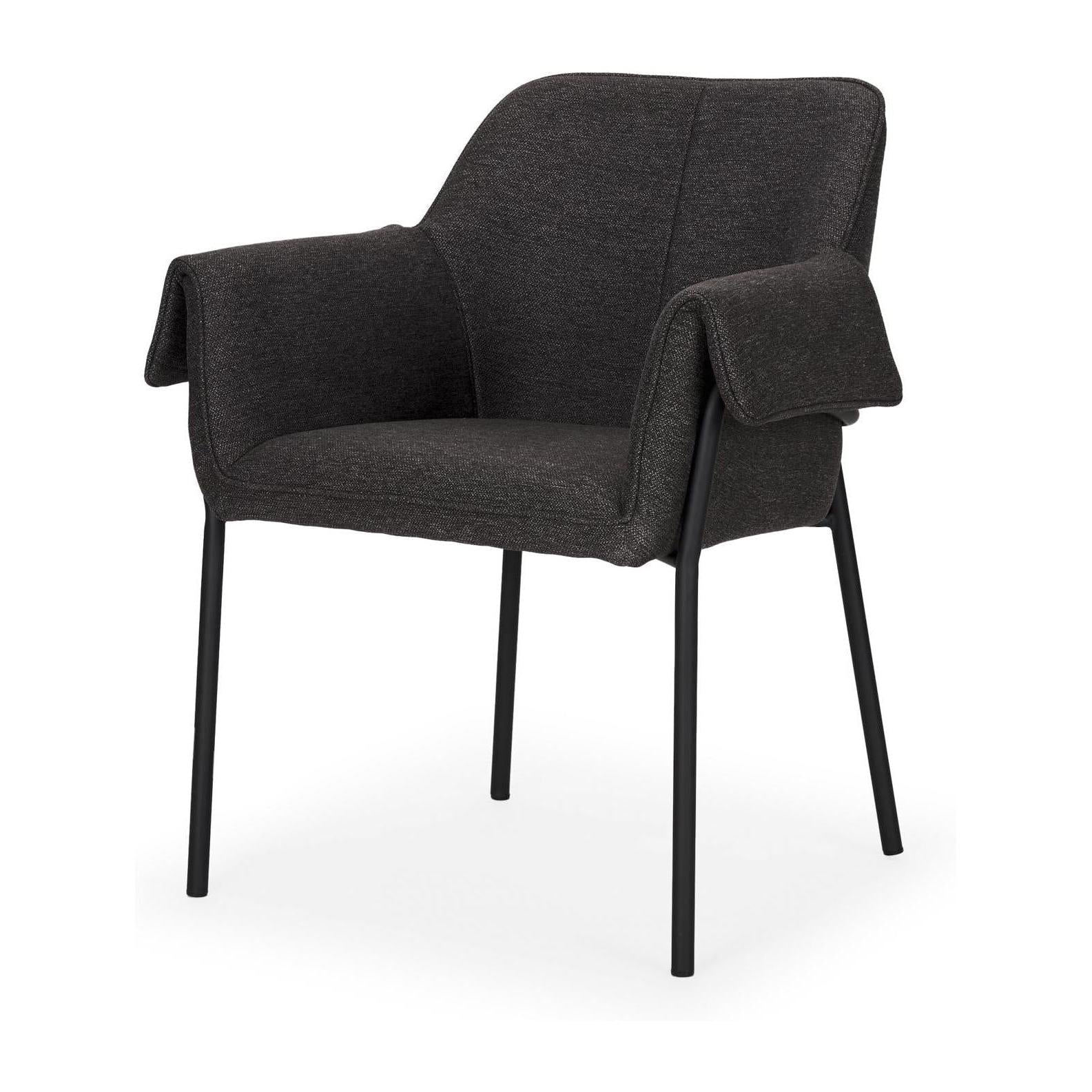 Mercana Brently Dining Chair Matte Black Metal Legs