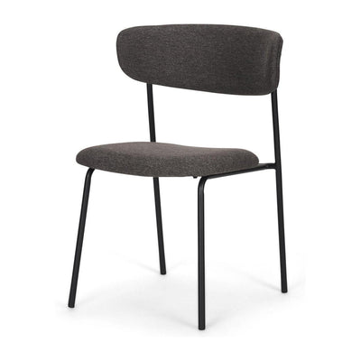 Mercana Corey Dining Chair w/ Gray Fabric & Matte Black Metal Clearance