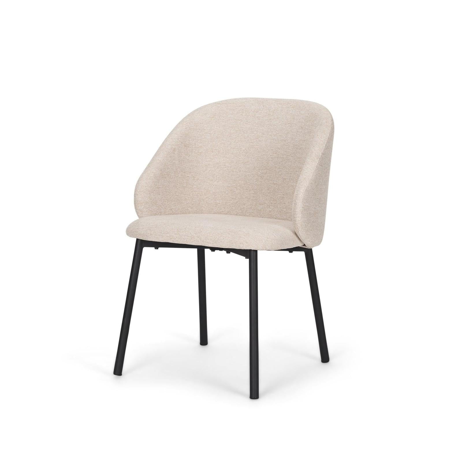 Mercana Shannon Dining Chair w/ Fabric & Matte Black Metal