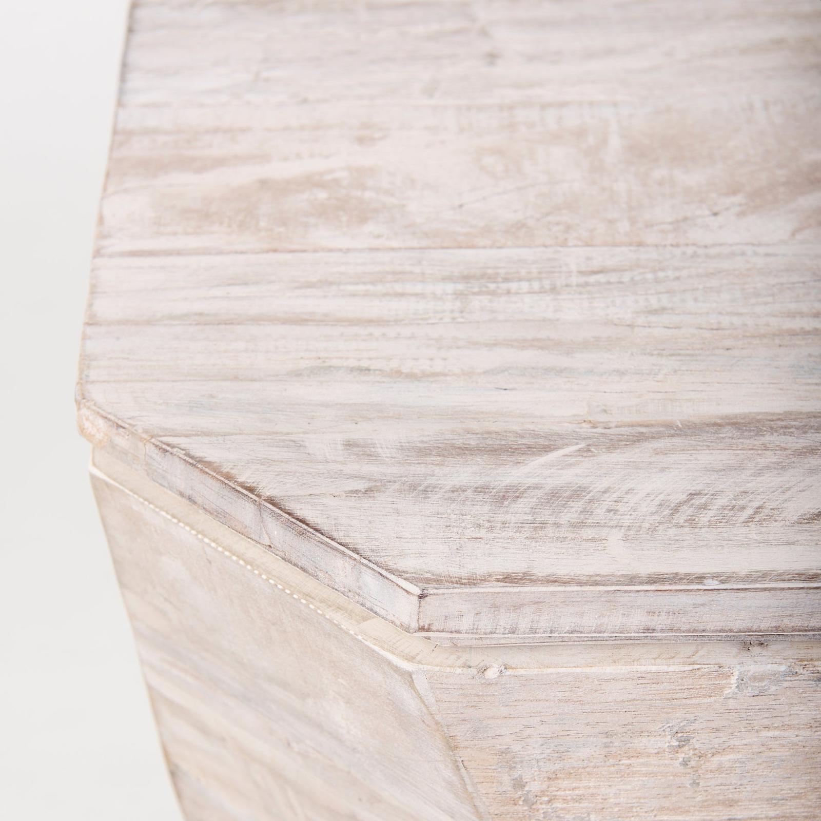Mercana Esagono Octagonal Reclaimed Wood End/Side Table w/ Storage Clearance
