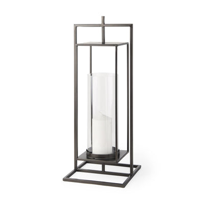 Mercana Albus I Large Black Metal Rectangular Table Candle Holder