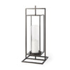 Mercana Albus I Large Black Metal Rectangular Table Candle Holder