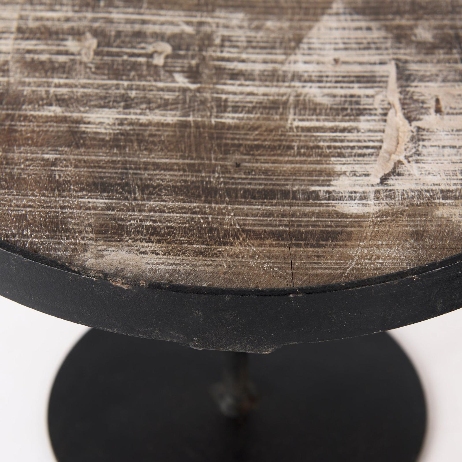 Mercana Lorenz Light Brown Wood W/ Black Metal Base Round Decorative Display Stands-Set of 3