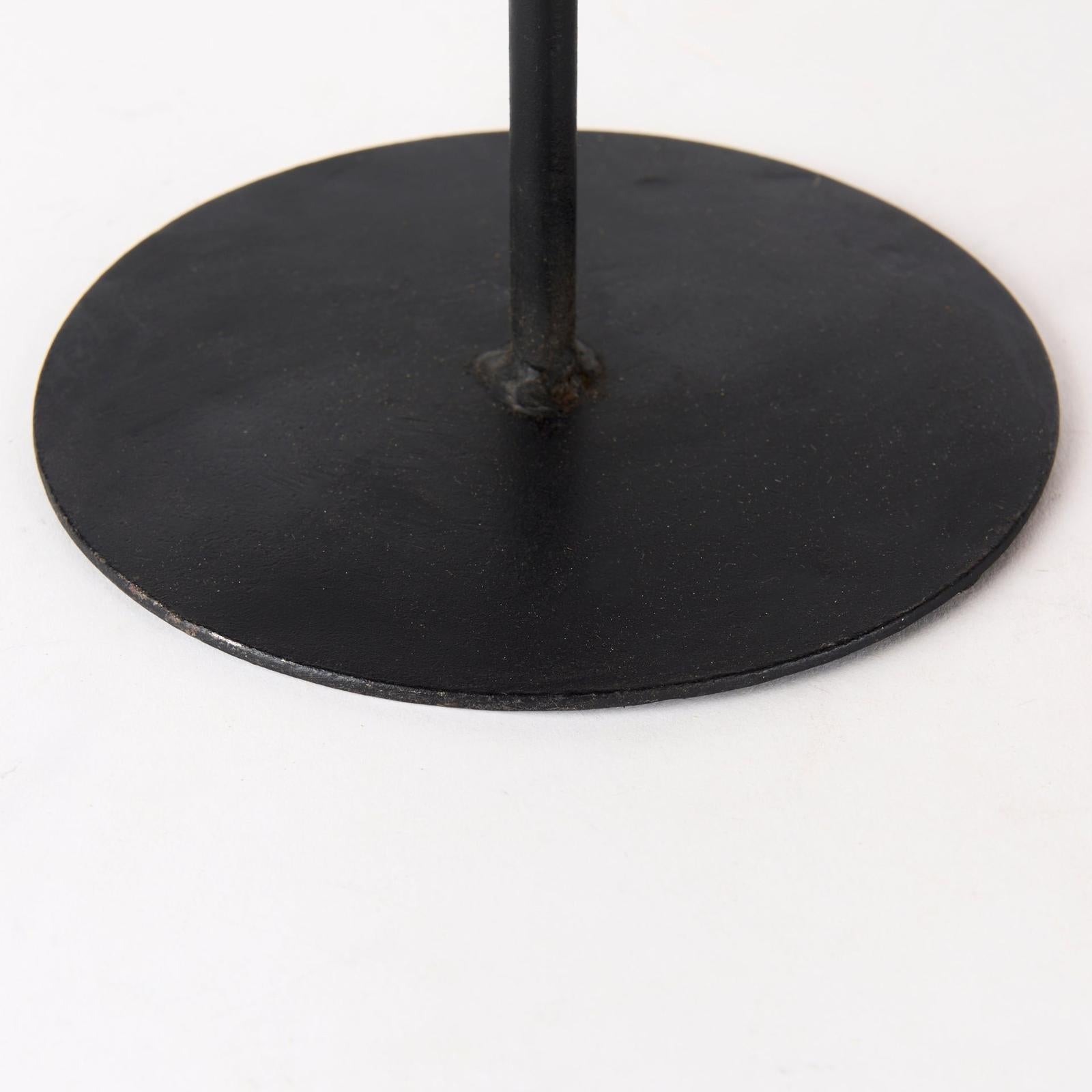 Mercana Lorenz Light Brown Wood W/ Black Metal Base Round Decorative Display Stands-Set of 3