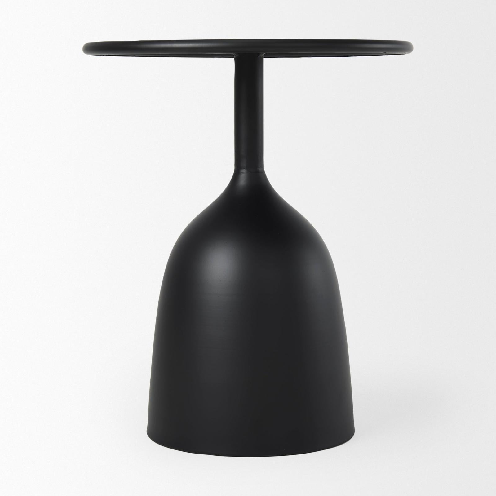 Mercana Talulla Matte Black Metal Accent Table