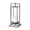 Mercana Albus II Small Black Metal Rectangular Table Candle Holder Clearance