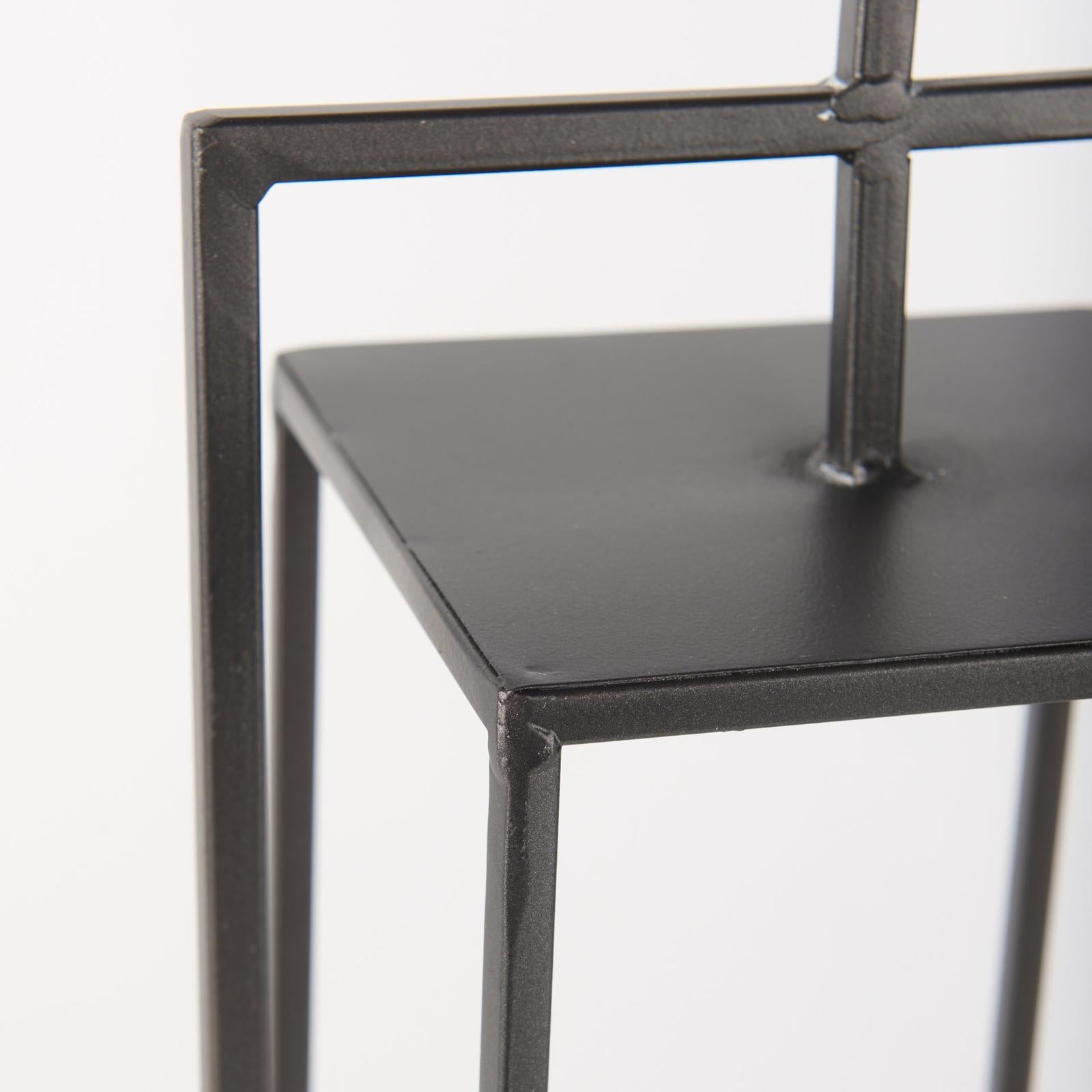 Mercana Albus II Small Black Metal Rectangular Table Candle Holder Clearance