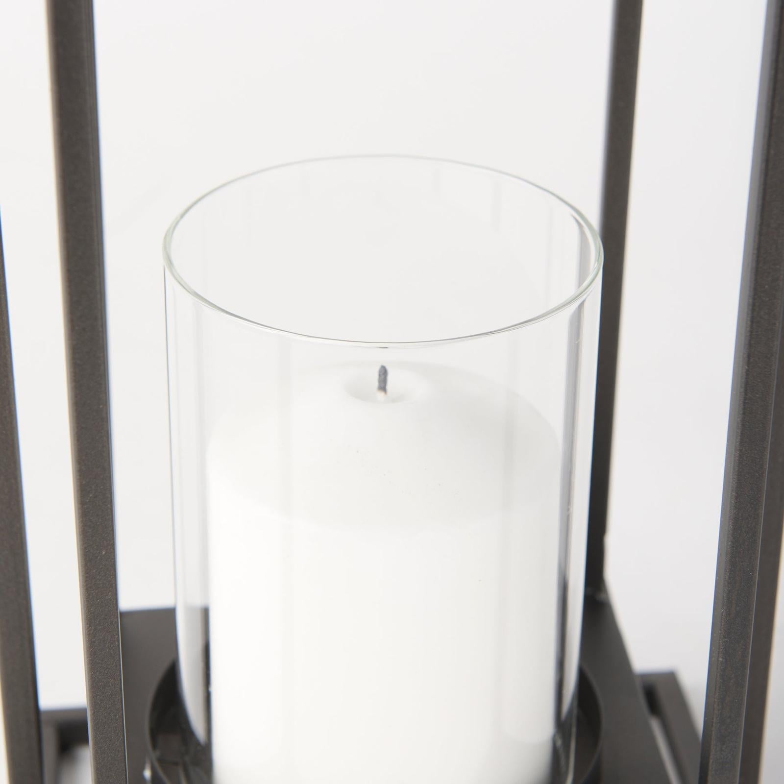 Mercana Albus II Small Black Metal Rectangular Table Candle Holder Clearance
