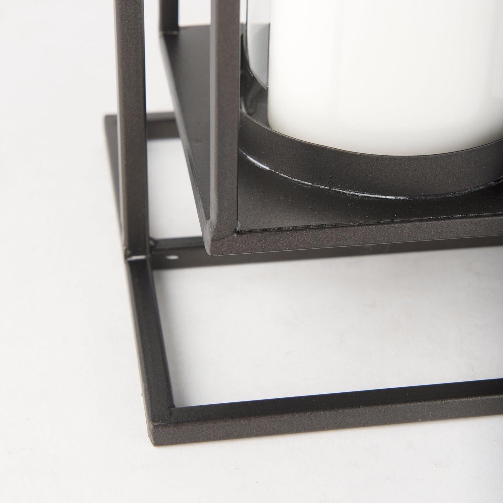 Mercana Albus II Small Black Metal Rectangular Table Candle Holder Clearance