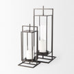 Mercana Albus II Small Black Metal Rectangular Table Candle Holder Clearance