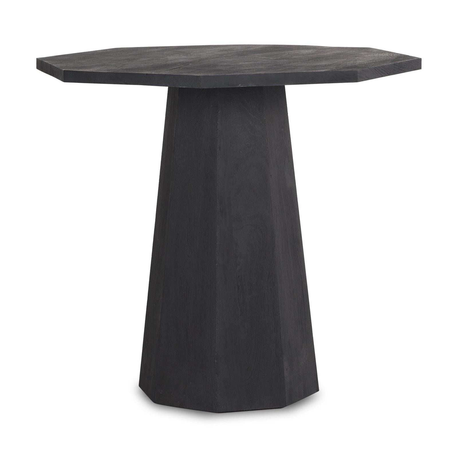 Mercana Maxine Hexagonal Black Wood Foyer Table