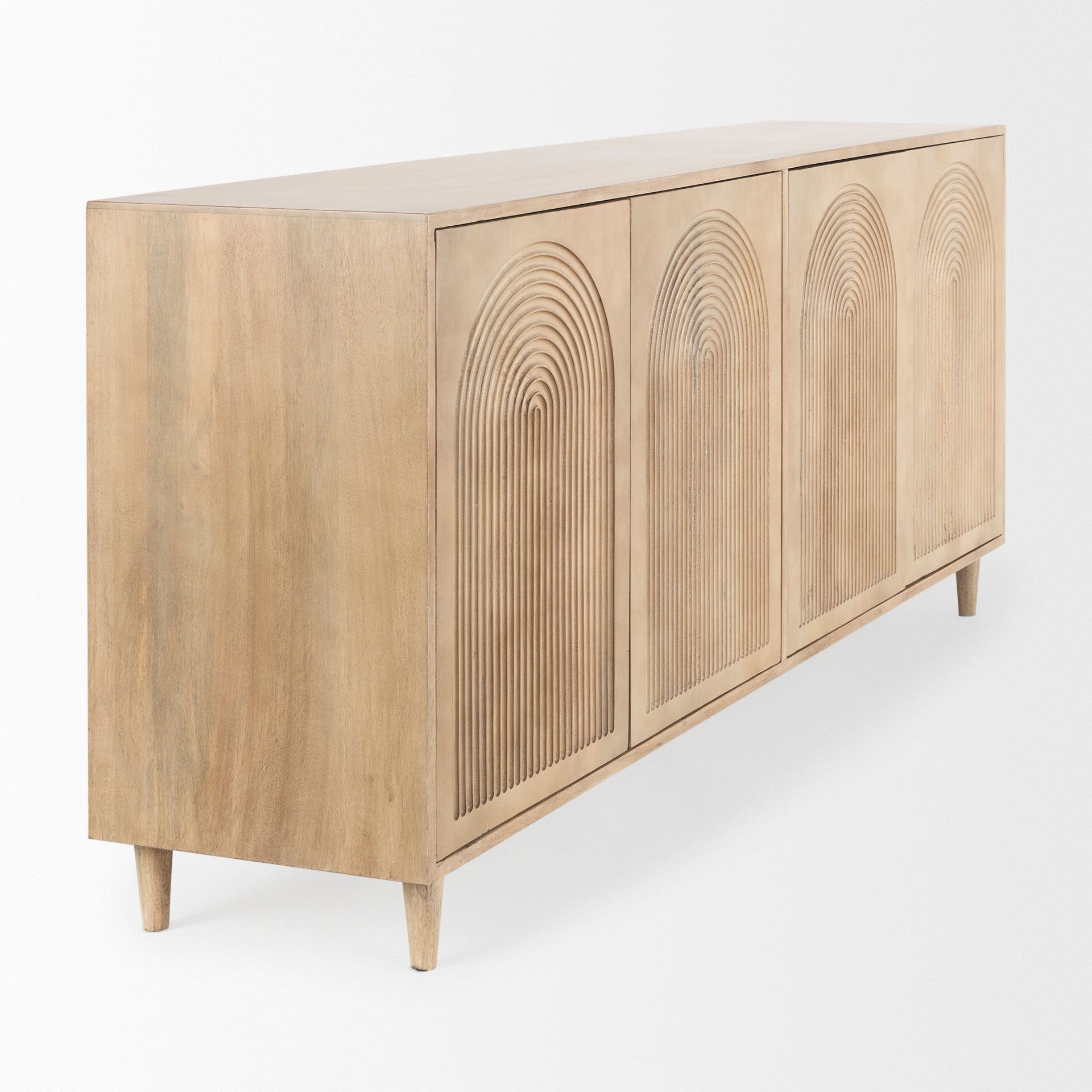 Mercana Tucker Wood w/ Carved Arch Pattern 4 Door Sideboard