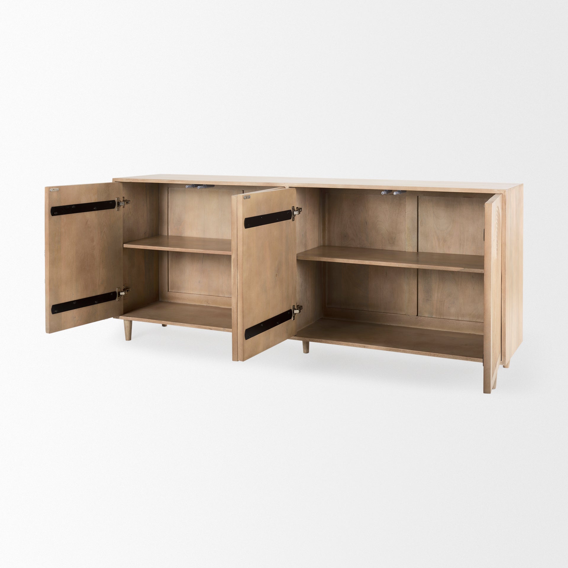 Mercana Tucker Wood w/ Carved Arch Pattern 4 Door Sideboard