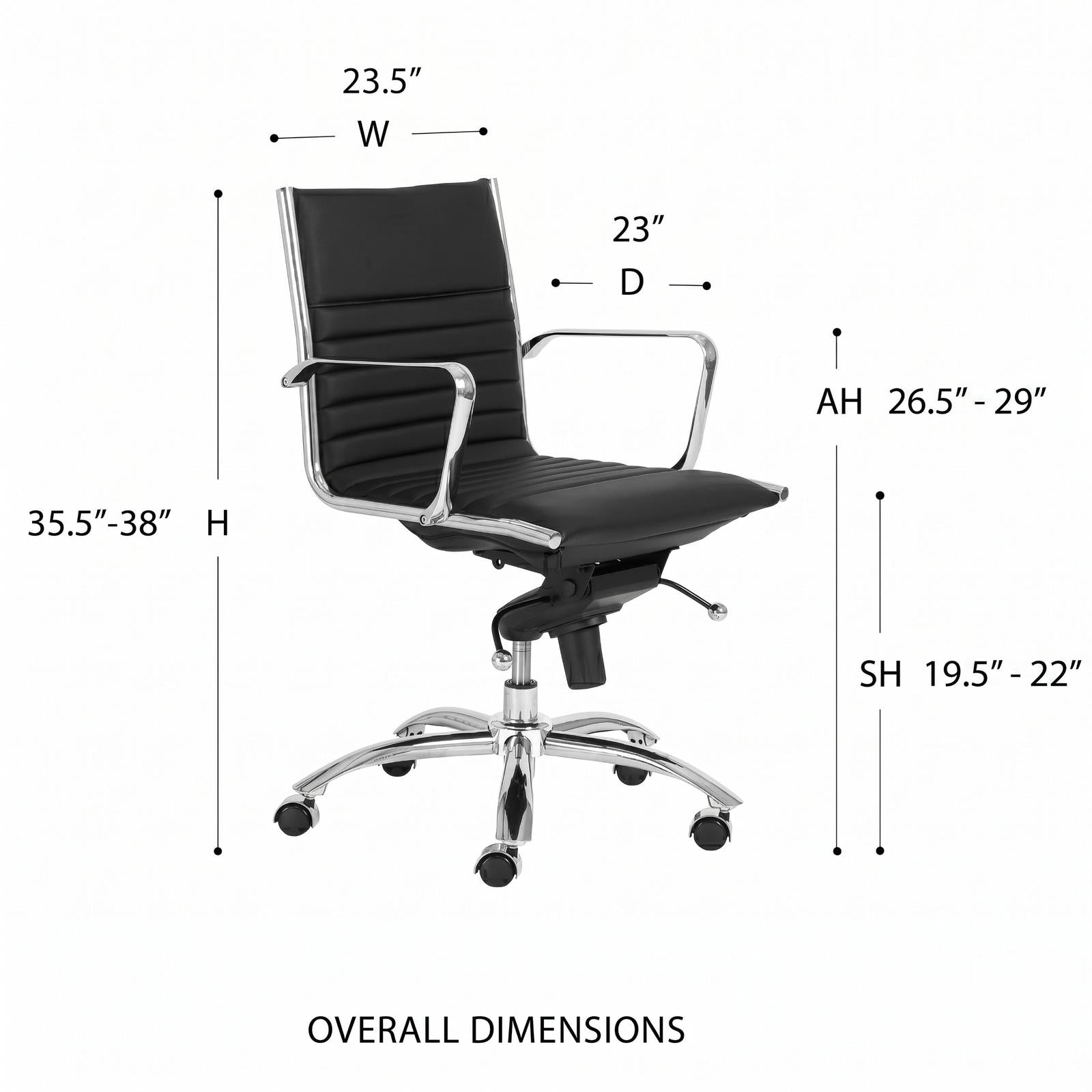 Euro Style Dirk Low Back Office Chair in Leatherette