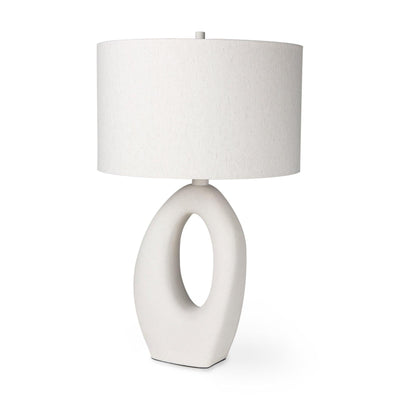 Mercana Tao Cream Base W/White Shade Table Lamp Clearance
